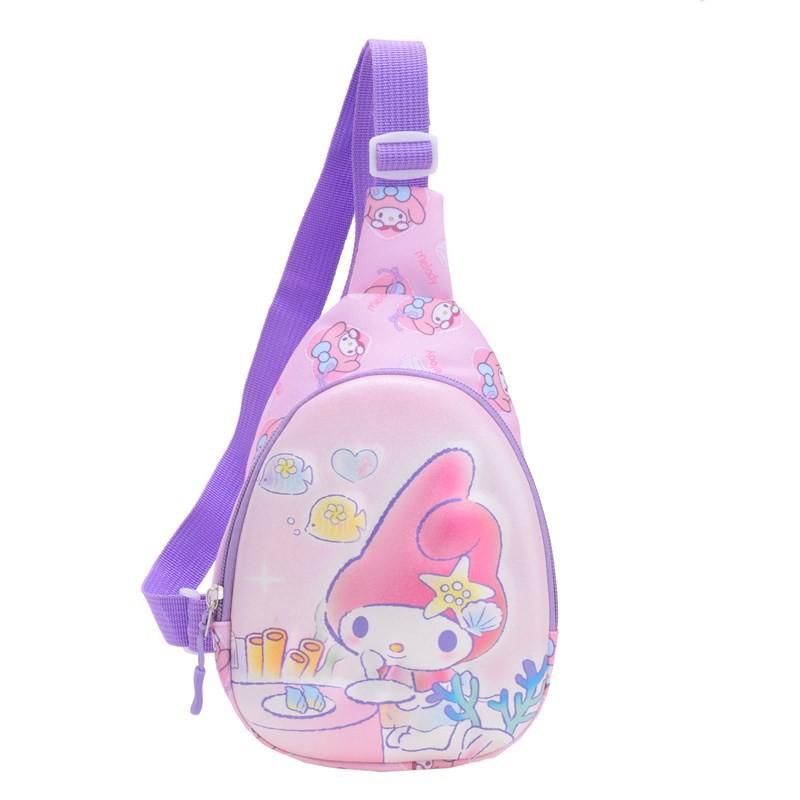 Kuromi Kids Cartoon Chest Bag With Polyester Material For Daily School Use