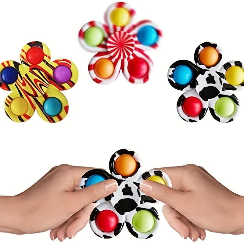 Tie Dye Blume Fidget Spinner Pop It Blase zum Drücken Sensorisches Spielzeug Stressabbau ADHS Angst Hand Spinner Kinderparty Fidget Geschenk
