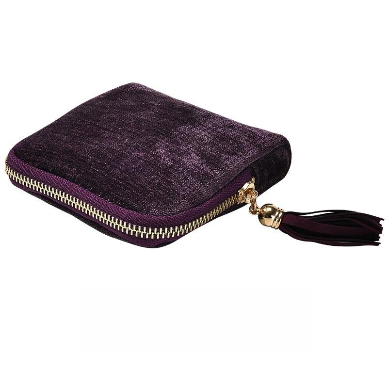 1pcs Tassel Storage Jewelry Pouch Bracelet Bangle Necklace Ring Organizer Metal Zipper Portable Jewelry Storage Bag