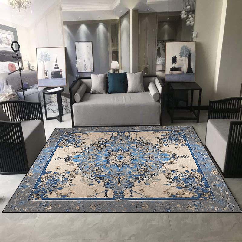

Классические персидские ковры для гостиной, мягкий фланелевый коврик для журнальных столиков, большой площади, нескользящий, моющийся, декор, домашние ковры для спальни 60x90cm