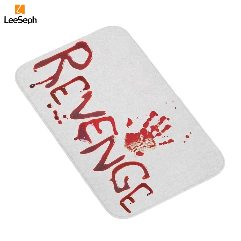 Leeseph Halloween Horror Bloody Outdoor Doormat Rug, Halloween Decoration Floor Door Mat for Bathroom, Home Entry, Yard, Patio