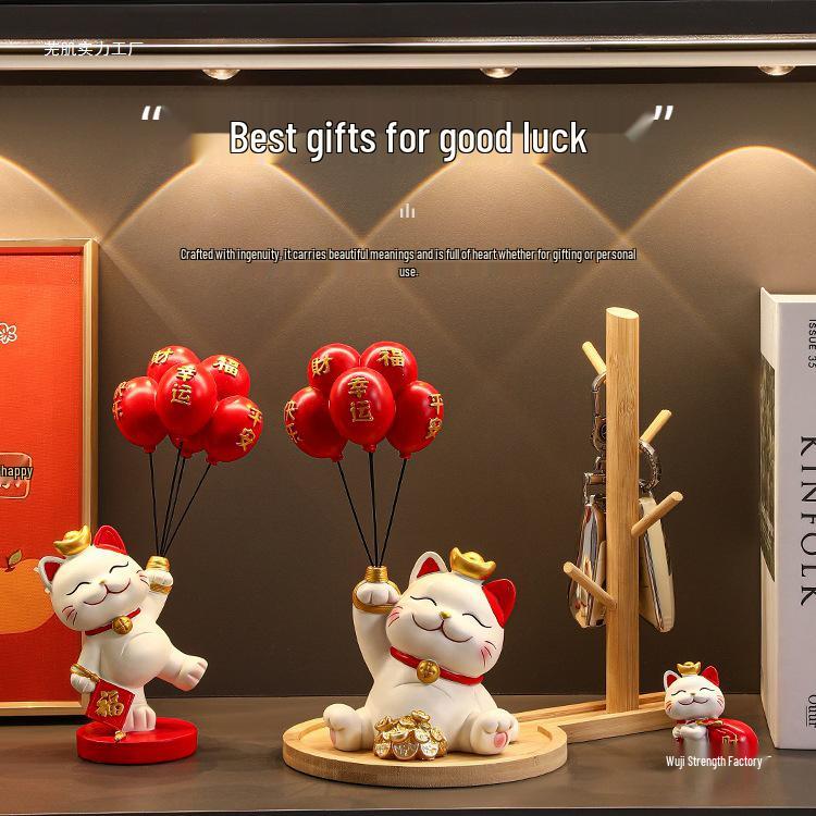 Cat Figurine - Perfect for Home Entry, Living Room, Wine Cabinet, or Shoe Cabinet Decoration; Ideal Housewarming Gift