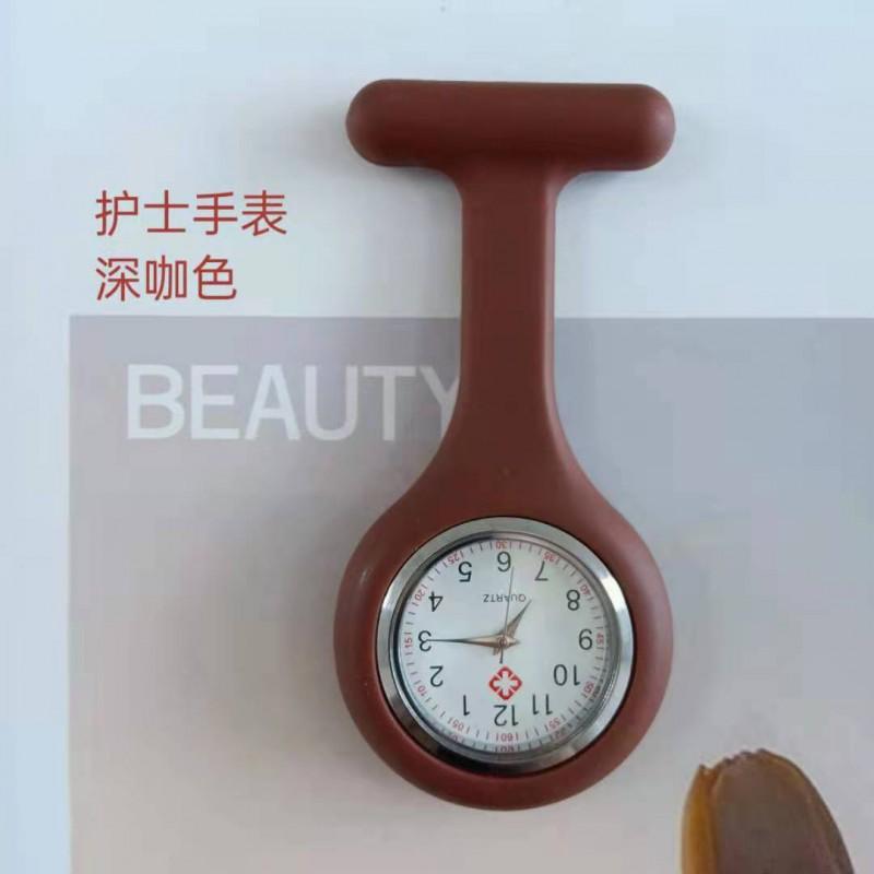 Nurse Silicone Lapel Watch Pin-on Students Quartz Gift Round Dial
