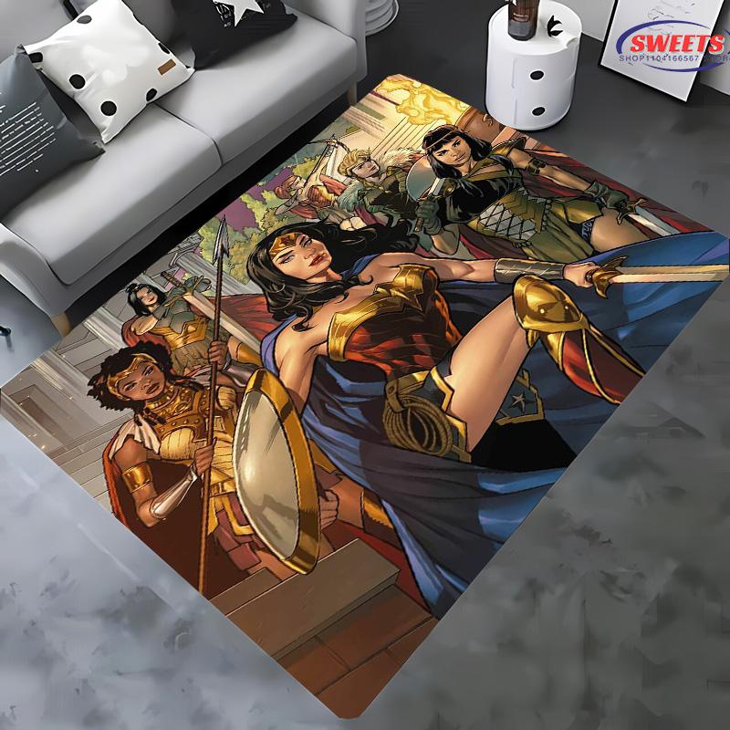 New Shelves! Classic DC Wonder Woman Carpet, Living Room Bedroom Office Children's Room of Choice, Non-slip Machine Washable Mat