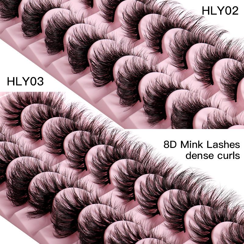 High Imitation Mink False Eyelashes, Multi-Layer Thick Crossed Eyelashes 8D Fluffy Eyelash