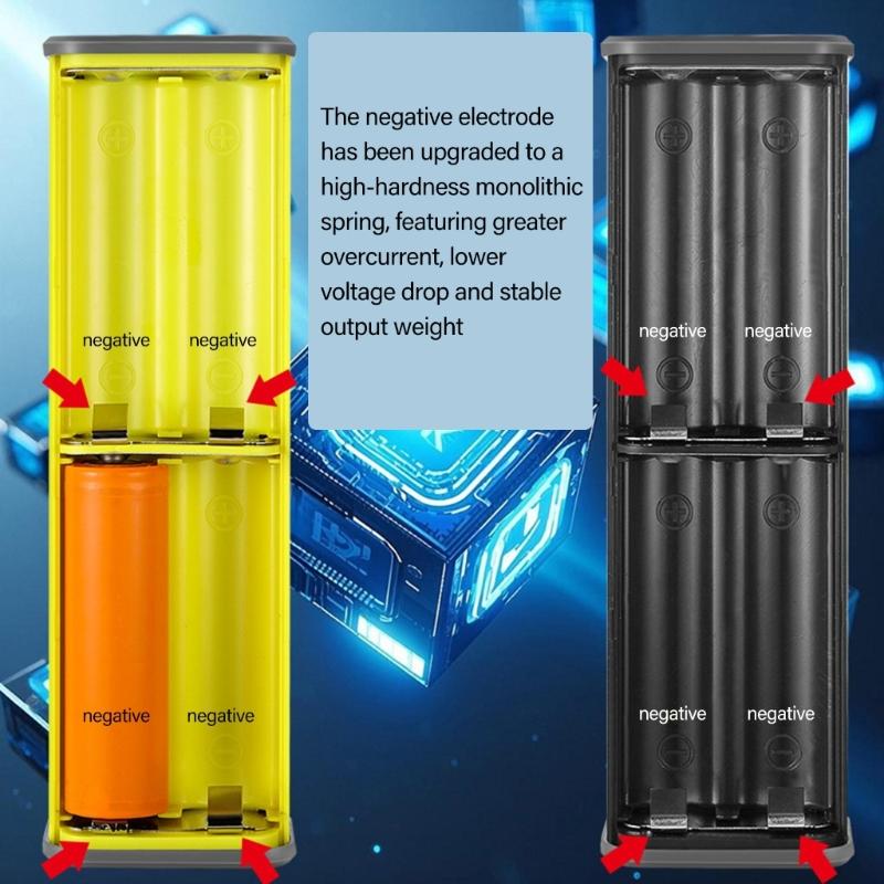 For 21700 Battery Storage Box USB C Quick INstalls Case Transparent Enclosure 4 Cell Holder Not Need Welding