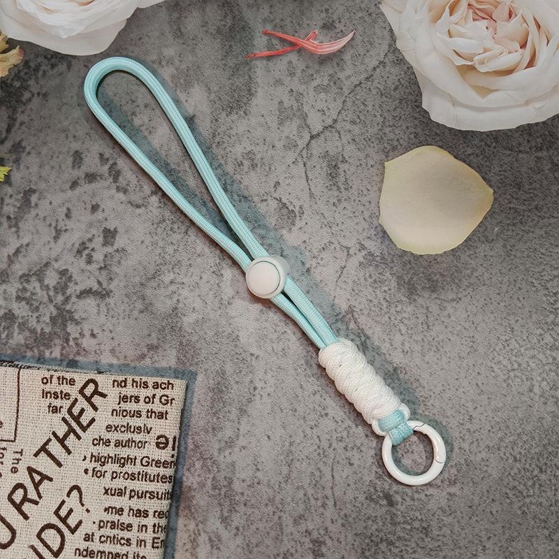 Colorblock Knotted Phone Lanyard: Creative Short Woven, Detachable, Anti-Lost Keychain Strap for Phone Cases