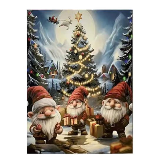 Christmas Gnome Advent Calendar 2025 with 24 Windows Countdown To Christmas Holiday Decor for Kids Family Festive Paper Calendar for Daily Surprises