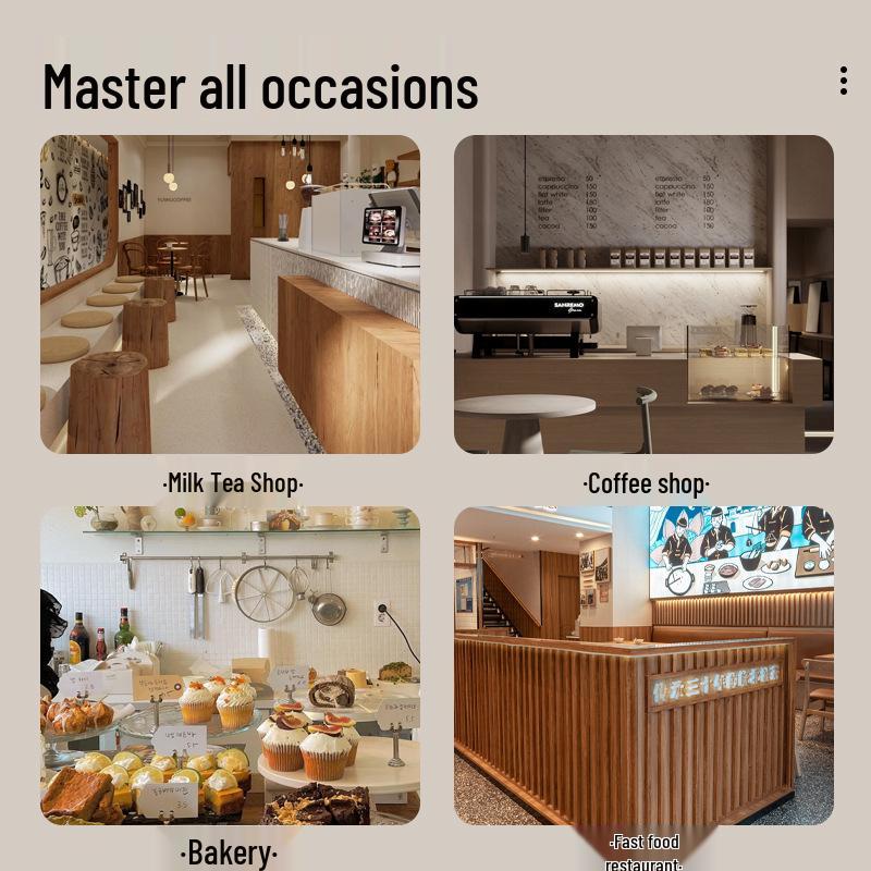 Plátěná kuchyňská zástěra - Silná, potištěná zástěra do pasu pro kavárnu, číšníka a obchod s mléčným čajem