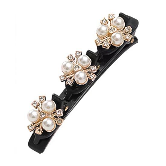 Women Hair Pin Sparkling Rhinestones Flower Decor Clear Dazzling Braided Hairpins Bang Hair Styling Tool Hair Accessories