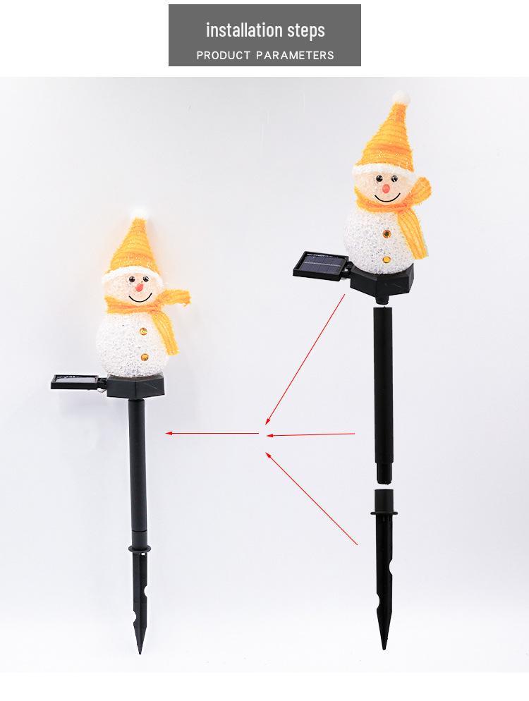 2024 Outdoor Solar Snowman LED Lights – Waterproof, Courtyard Christmas Decoration, Ground Insert, String Lighting
