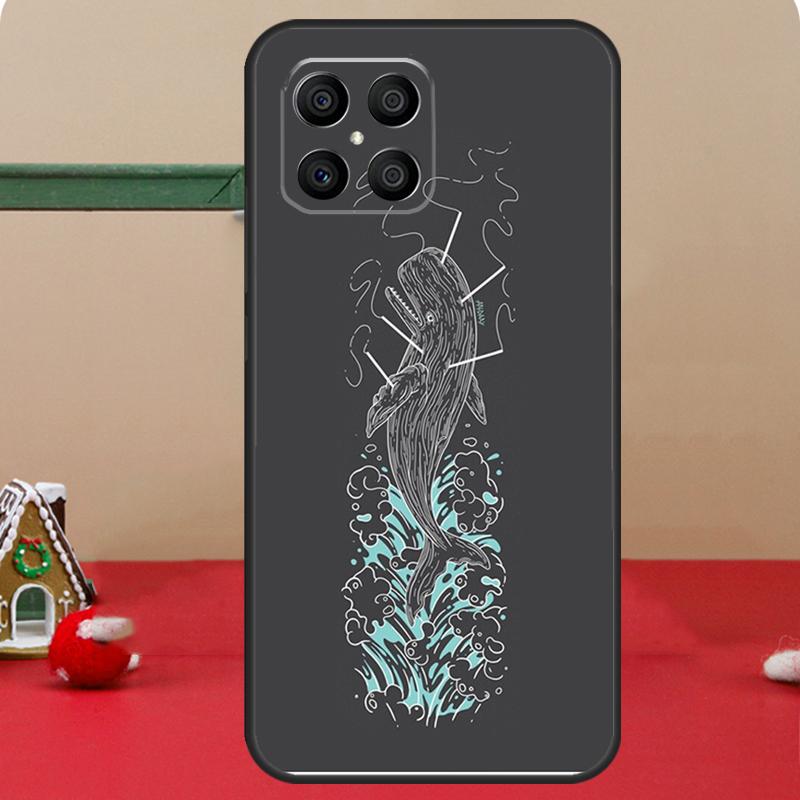 Whale Fish Wave Sea Case For Honor Magic 6 7 8 Pro Honor 400 200 70 90 Lite X8c X8b X9a X9b X9c X9d Win RT Cover