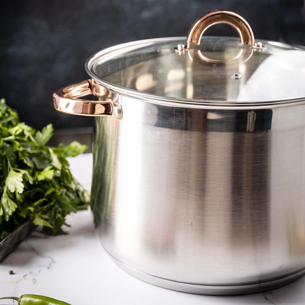 Garnek stalowy gastronomiczny duży 18.7L 32cm Rose Gold KLAUSBERG KB-7797