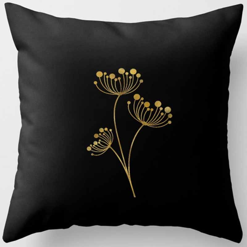Black and Yellow Square Pillowcase, Home Decoration, Car Sofa Cushion Cover 45cm*45cm