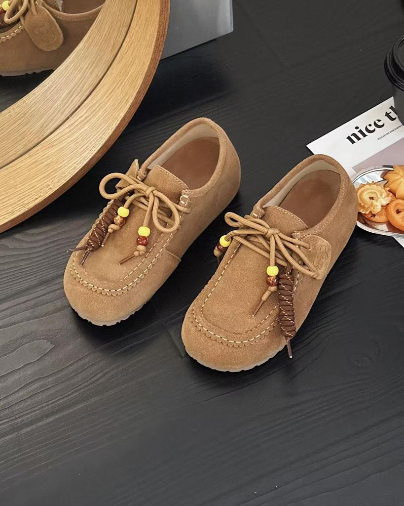 Retro Fashion Versatile Baotou Women's Autumn New Thick-soled Heightening Baotou Doudou Shoes