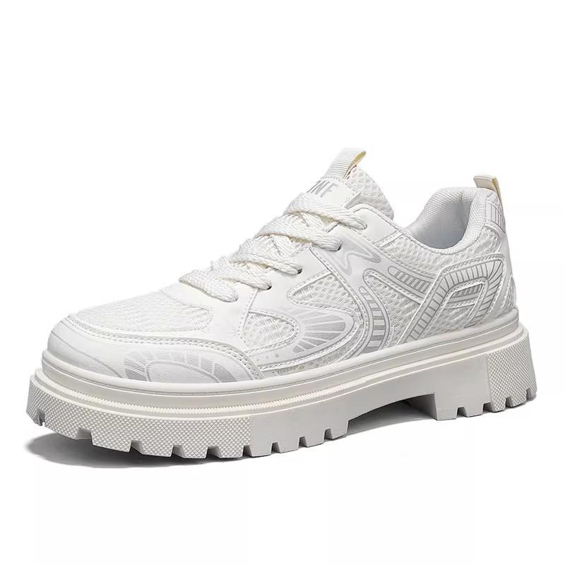 

Men Casual Sneakers Shoes Anti-slip Low-top Outdoor Sports Shoes Men Lace-up Comfortable Breathable Sport Men Shoes 39 бежевый