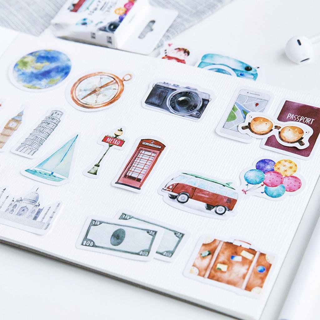 46PCS Travel Stickers DIY Innovative Diverse Styles Decorative Stickers for Scrapbook Vacation
