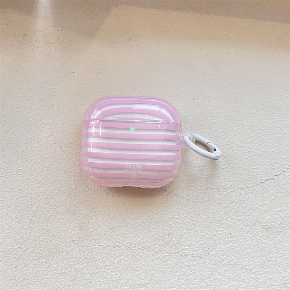 Niche Striped IMD Earphone Cover for Apple AirPods 1 /1 Generation Solid Color Creative Shell PRO1/PRO1 Anti-drop