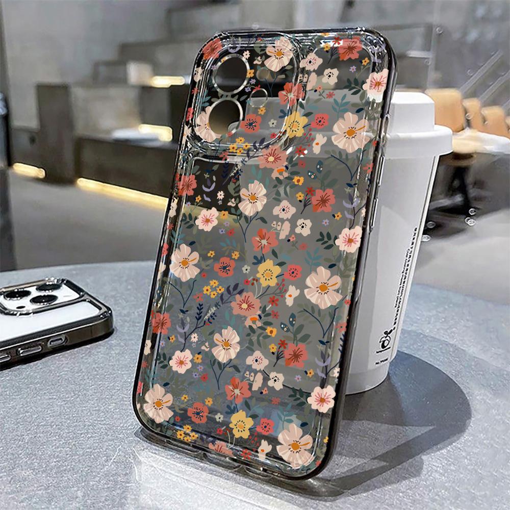 Abstract Plants Flower Phone Case For iPhone 16 Pro Case iPhone 13 15 11 12 14 Pro Max 16e 8 7 Plus XR XS X SE Clear Soft Cover