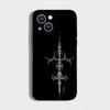 Cyber Sigil Cross line Phone Case For iPhone 16,15,14,13,12,11 Plus,Pro Max,XS,X,XR,SE,Mini,8,7,Soft Silicone Black Cover