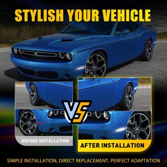LED Marker Side Light For 2015- Challenger Dodge Dynamic Amber White Red Kit