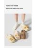 Waterproof Anti-slip Kitten Backless Cotton Slippers with Thick Plush Sole and Cartoon Design for Girls and Kids - New 2025 Style