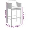 VidaXL Ensemble de bar de jardin 5 pcs avec coussins gris poly rotin, ensemble de table de bar, table et chaise de bar, 3200668
