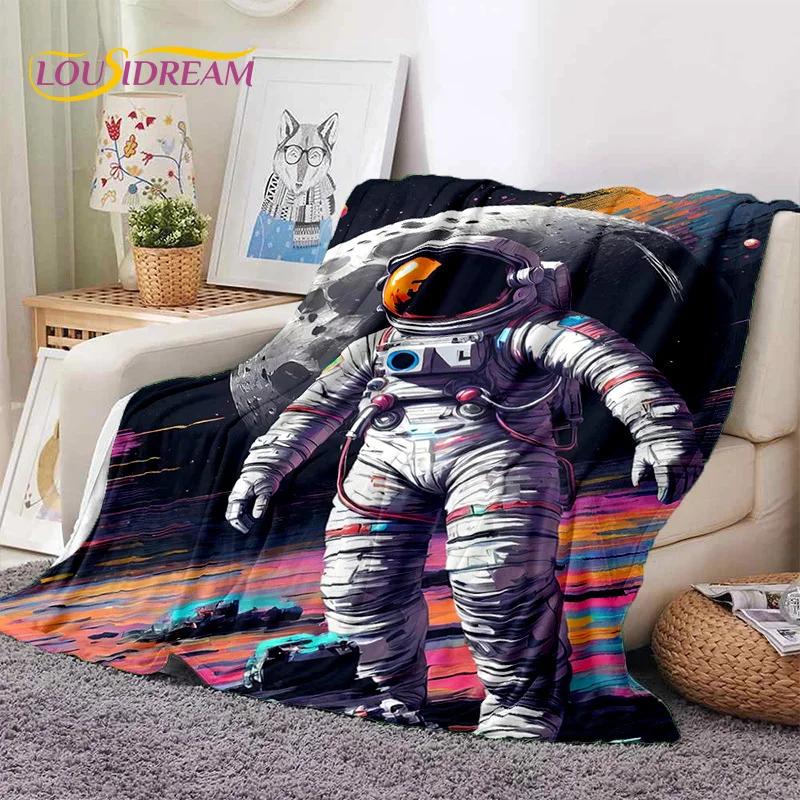 Astronaut Dream Universe Spaceman 3D Outer Space Cartoon Soft Blankets,Throw Blanket for Picnic Beds Home Bedroom Cover Kid Gift