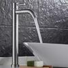 Silver/Black Single Cold Faucet Stainless Steel Sink Water Tap  Bathroom Counter