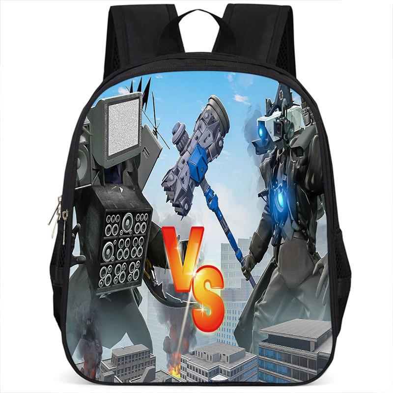 Fashionable Skibidi Toilet Kids Backpack Large Capacity Nylon Bag Unisex Design