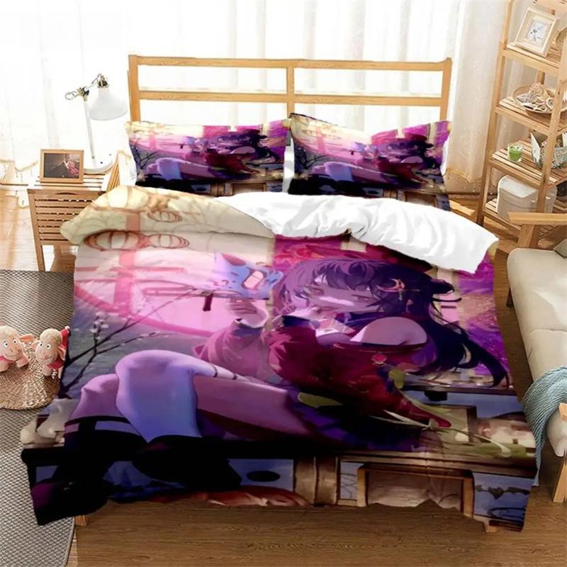 Genshin Impact Animation Cartoon Soft And Comfortable Comforter Bedding Sets Bedding Set Luxury Quilt Cover Customizable