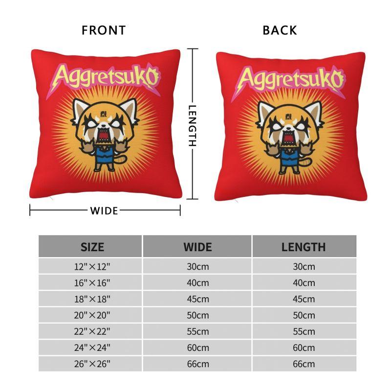 Custom Japan Anime Aggretsuko Cartoon Pillow Case 40x40cm Decor Home Modern Cushion Decoration Salon Square Pillowcase