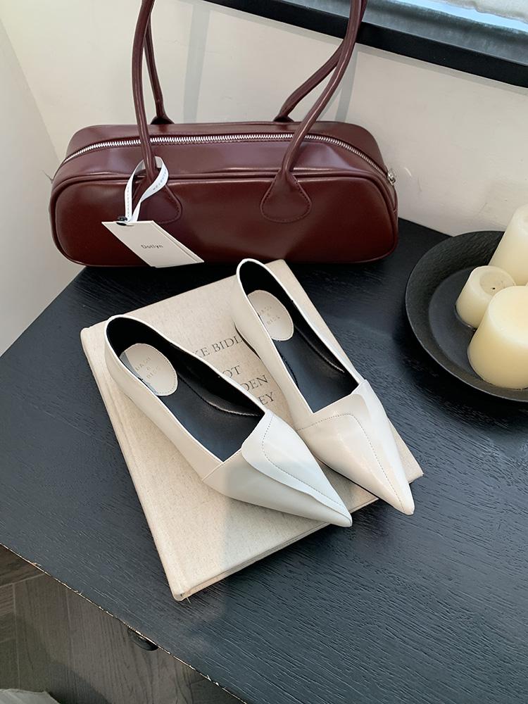 Fashion Summer Shoes Ladies Pointed Toe Low Heels Female Footwear 2025 New Bailamos Woman Flat Comfortable Dress Spring Med Thin Shallow