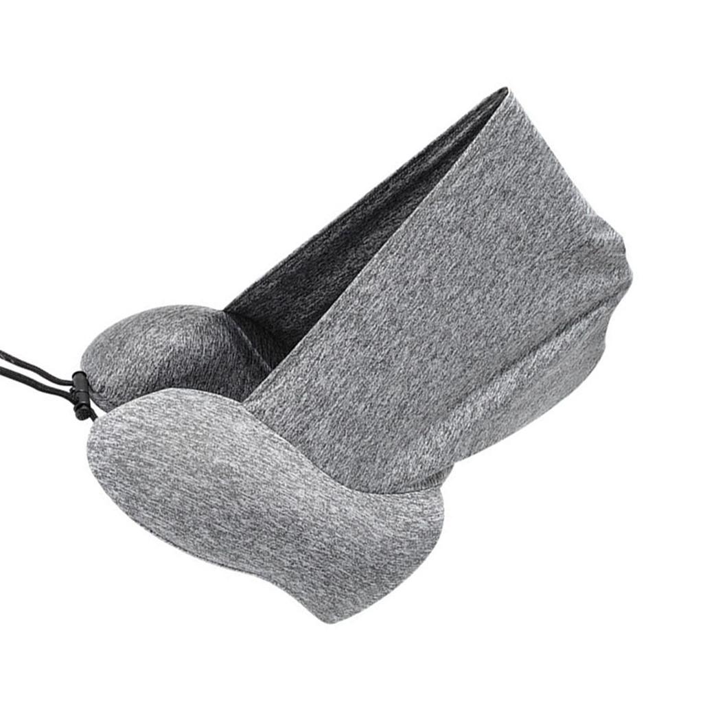 Kapuzenförmiges U-förmiges Kissen Abnehmbarer Nackenschutz Memory-Baumwolle Nacken-Reisekissen für Zuhause Outdoor