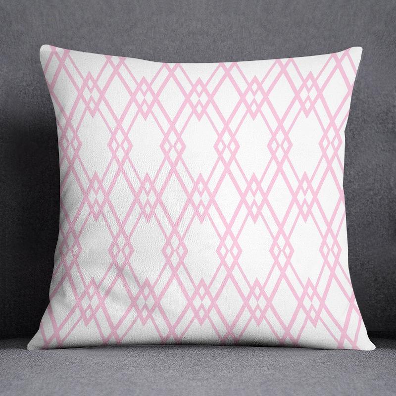Pink ins Nordic cute pattern pillowcase home decoration sofa cushion living room square pillow cover home fabric