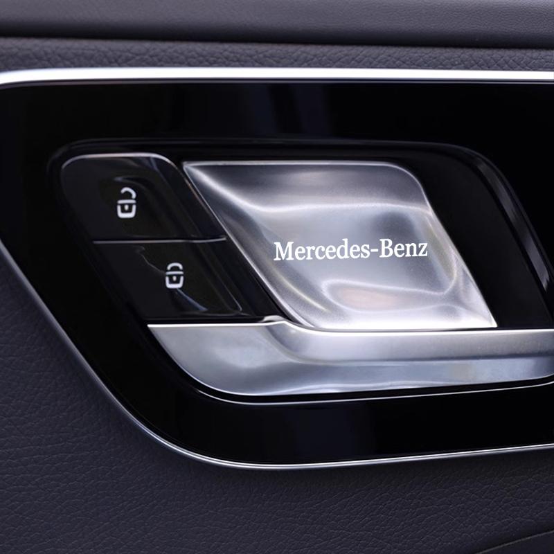 GLC GLB 4Pcs Car Door Interior Handle Stickers Anti-Scratch Protection Cover For Mercedes Benz AMG C Class W205 W206 GLC GLB EQ