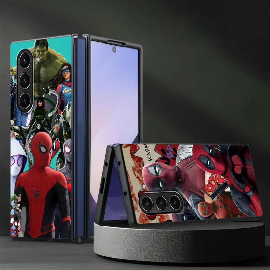 Marvel Comics Hero Spider Man Back Phone Cover Case for Samsung Galaxy ZFold3 ZFold7 ZFold4 ZFold5 ZFold6 Z Fold 7 6 5 4 3