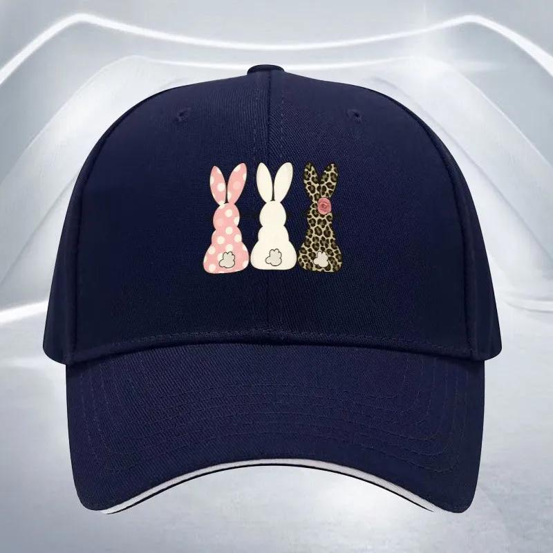 Cute Bunny Print Baseball Cap Polyester Adjustable Casual Hat For Adult Unisex Outdoor Sports