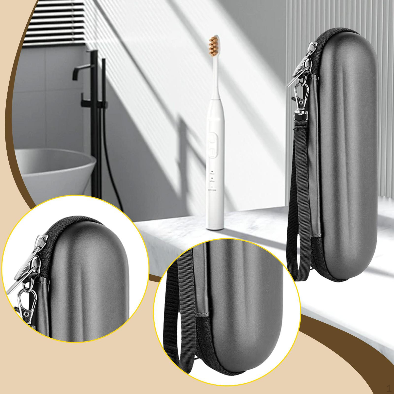 Electric Toothbrush Travel Case Storage Bag Portable Lightweight Waterproof Carrying чёрный