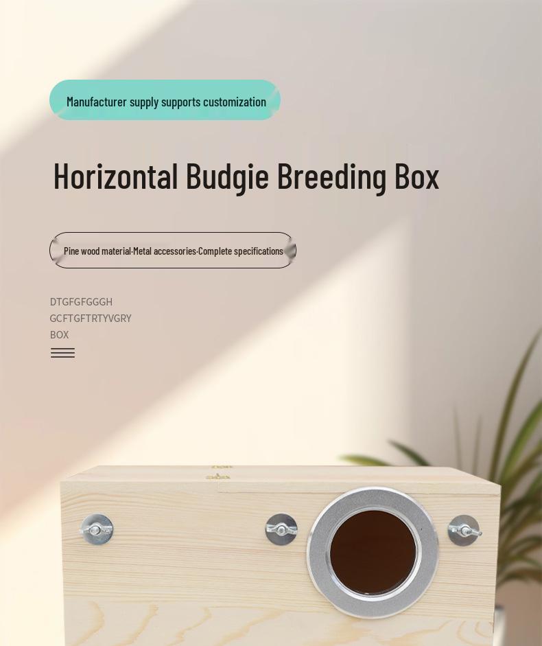 Klatka dla ptaków z drewna sosnowego w różnych rozmiarach: Drewniany budka dla papugi z otwieranym dachem