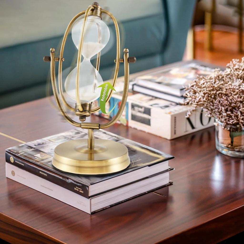 Sanduhr-Timer, 30 Minuten, Sanduhr-Timer, Vintage-Sanduhr aus Metall und Glas, dekorative Stundengläser für Schreibtisch, Büro und Zuhause