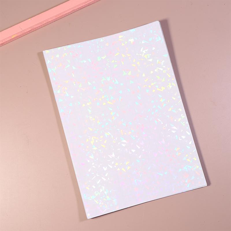 20 Sheets Cold Laminating Film Broken Glass Hologram Card Photo Laminating Film Sticker A4 Star Shiny Dot Photo Holographic Film