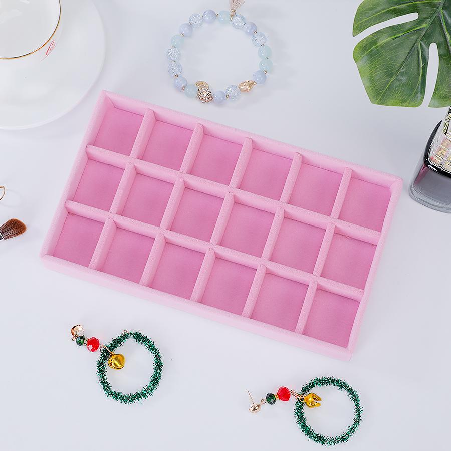 1PC, Flocking Jewelry Box Jewelry Tray, Color: Pink