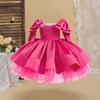 Robe de Princesse Satinée pour Filles – Jupe Plissée Papillon pour l'Été et la Remise des Diplômes
