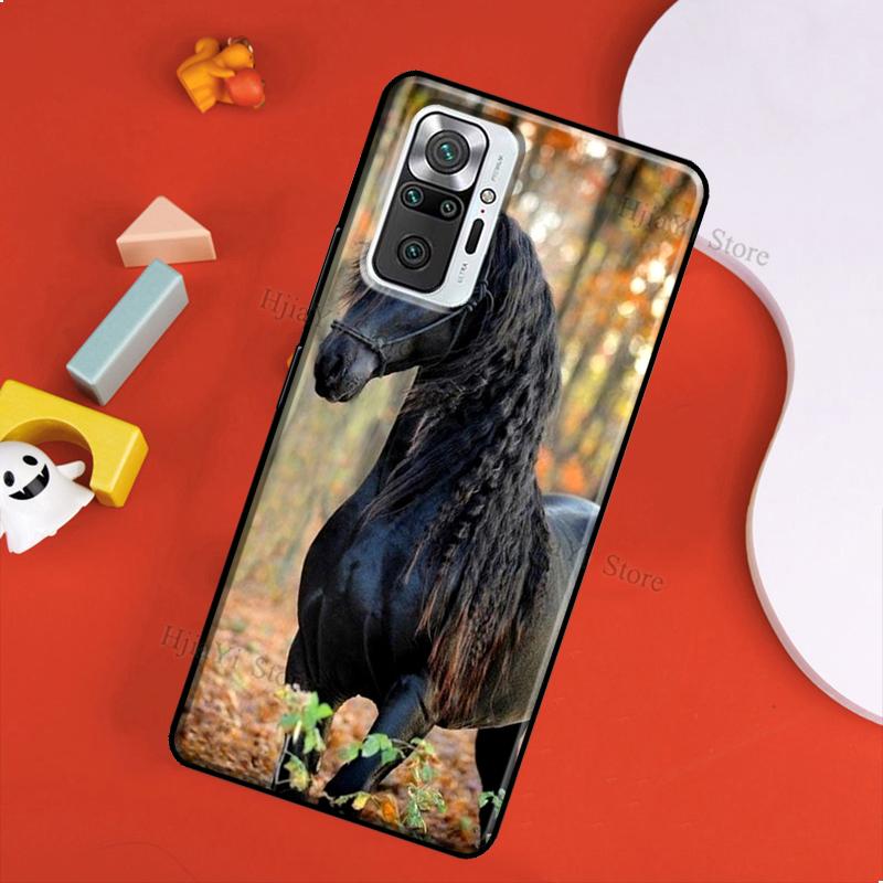 Beautiful Elegant Brown Horses Case For Xiaomi Redmi 10 9 9T 9A 9C Cover Coque For Redmi Note 11 Pro 7 8 9 10 Pro 10S 11S