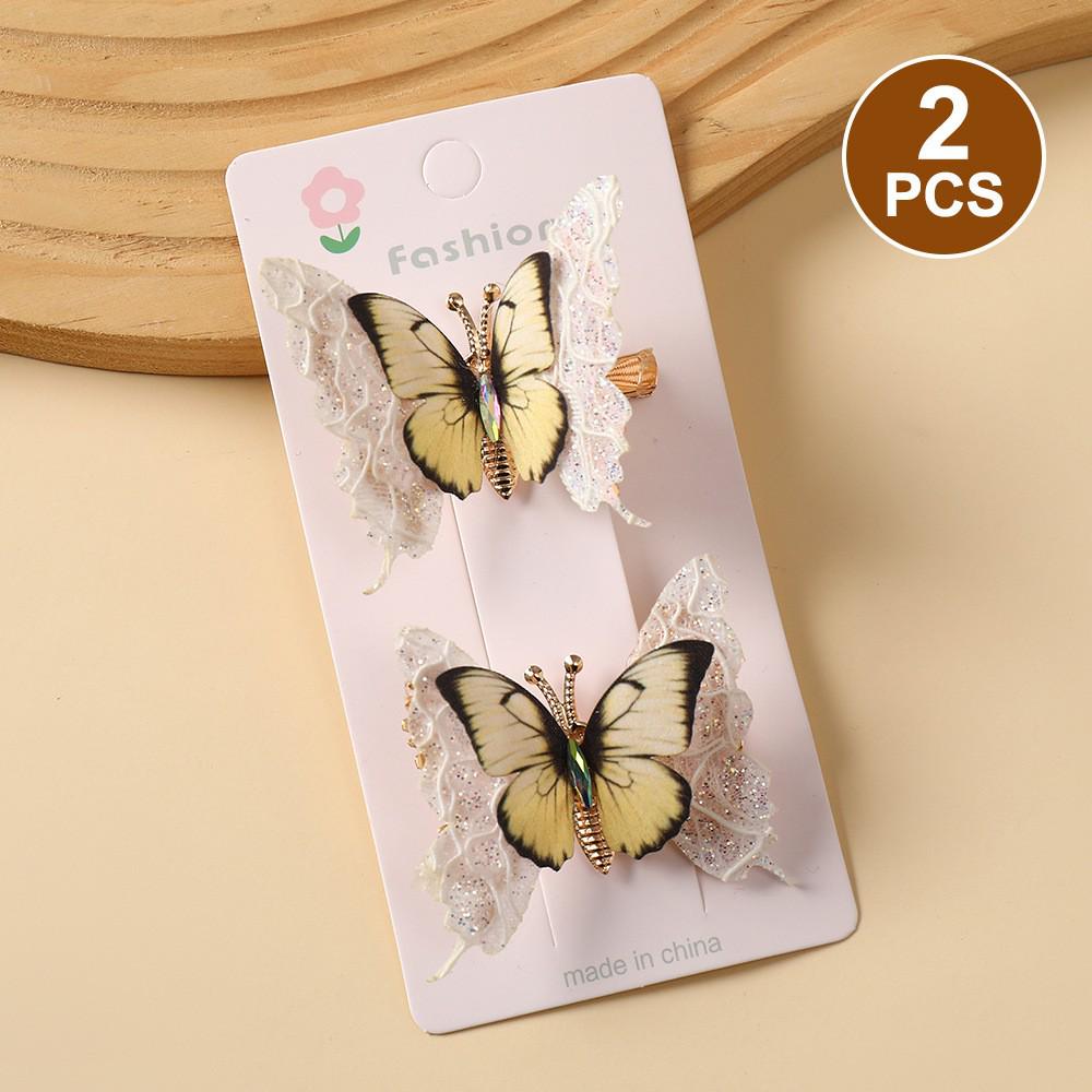 3D Double-Layer Multicolor Butterfly Hairpin for Women – Elegant Bangs and Side Hair Clip