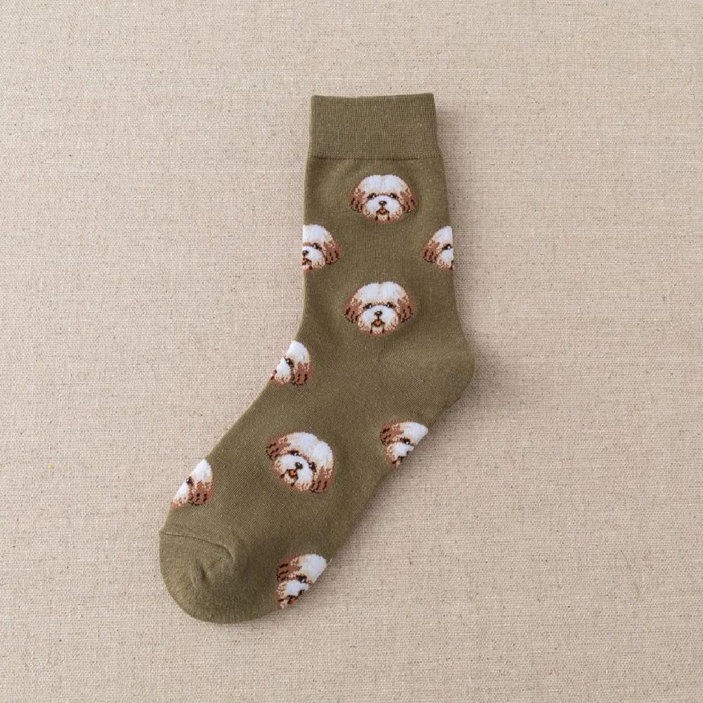 

Милые мультяшные собачки среднего размера женские носки Ins Creative Female Sokken с принтом сиба-ину далматин мальзис плюшевый шпиц капля