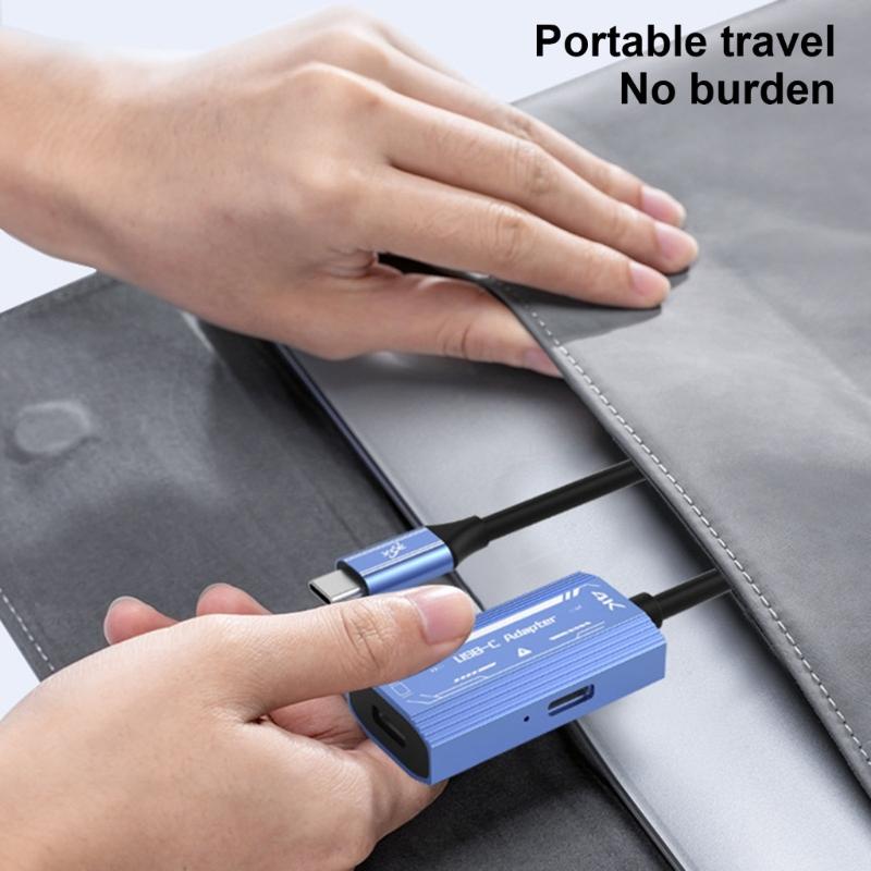 4K60Hz USB Type C Converter Cable Power Supply Adapter Cord for AR Glasses USB C Devices Wide Compatibility