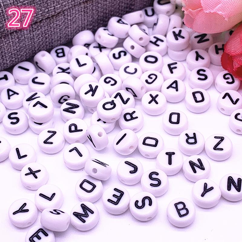 100pcs/lot 7x4mm 26 Letter Beads Round Shape Beads Alphabet Letter Charms for Make Jewelry Accessories