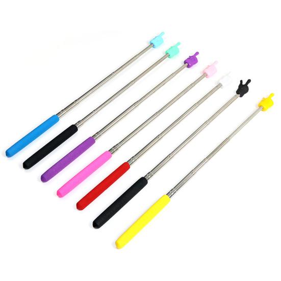 Retractable Pointer Colored Teacher Finger Design Non-slip Handle Stainless Steel Telescopic Rod Guiding